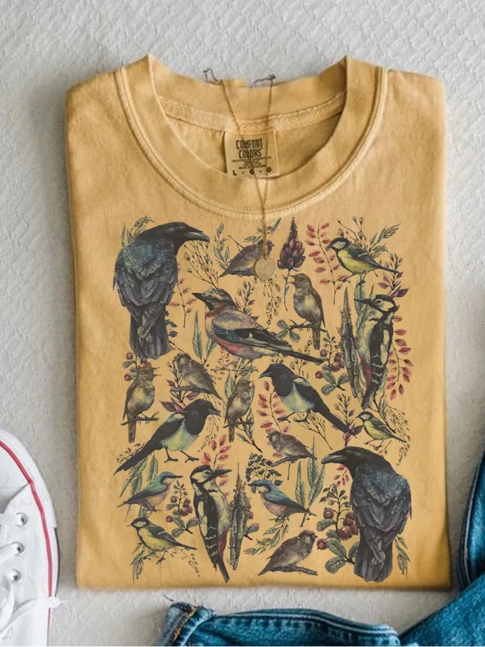 Comfort Colors Yellow Graphic Bird Tee